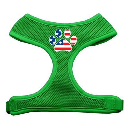 UNCONDITIONAL LOVE Paw Flag USA Screen Print Soft Mesh Harness Emerald Green Extra Large UN806189